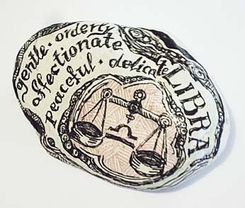 Libra 2 - Hand painted Zodiac Stone