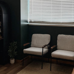 2 empty chairs in an office