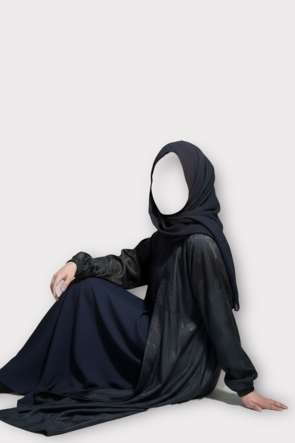 Thumbnail: Side view of jacquard abaya set | J&J Hijab House