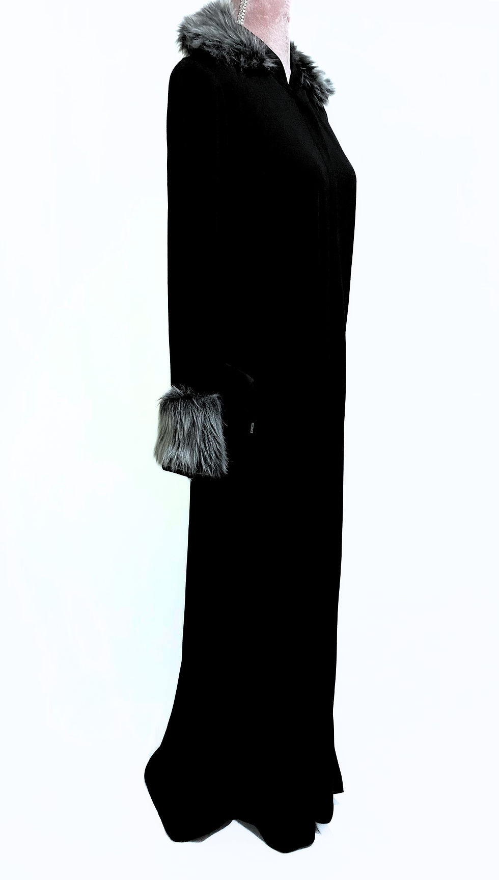 Thumbnail: Faux Fur Abaya - Black
