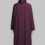 Thumbnail: Back view of burgundy abaya with gold bow | J&J Hijab House