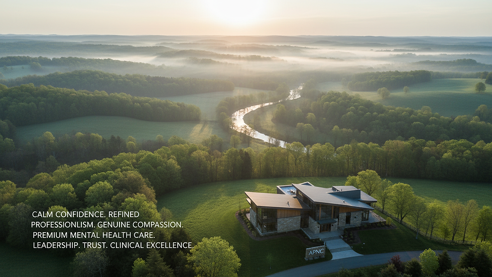 High angle view of a peaceful Northern Virginia landscape symbolizing calm and renewal