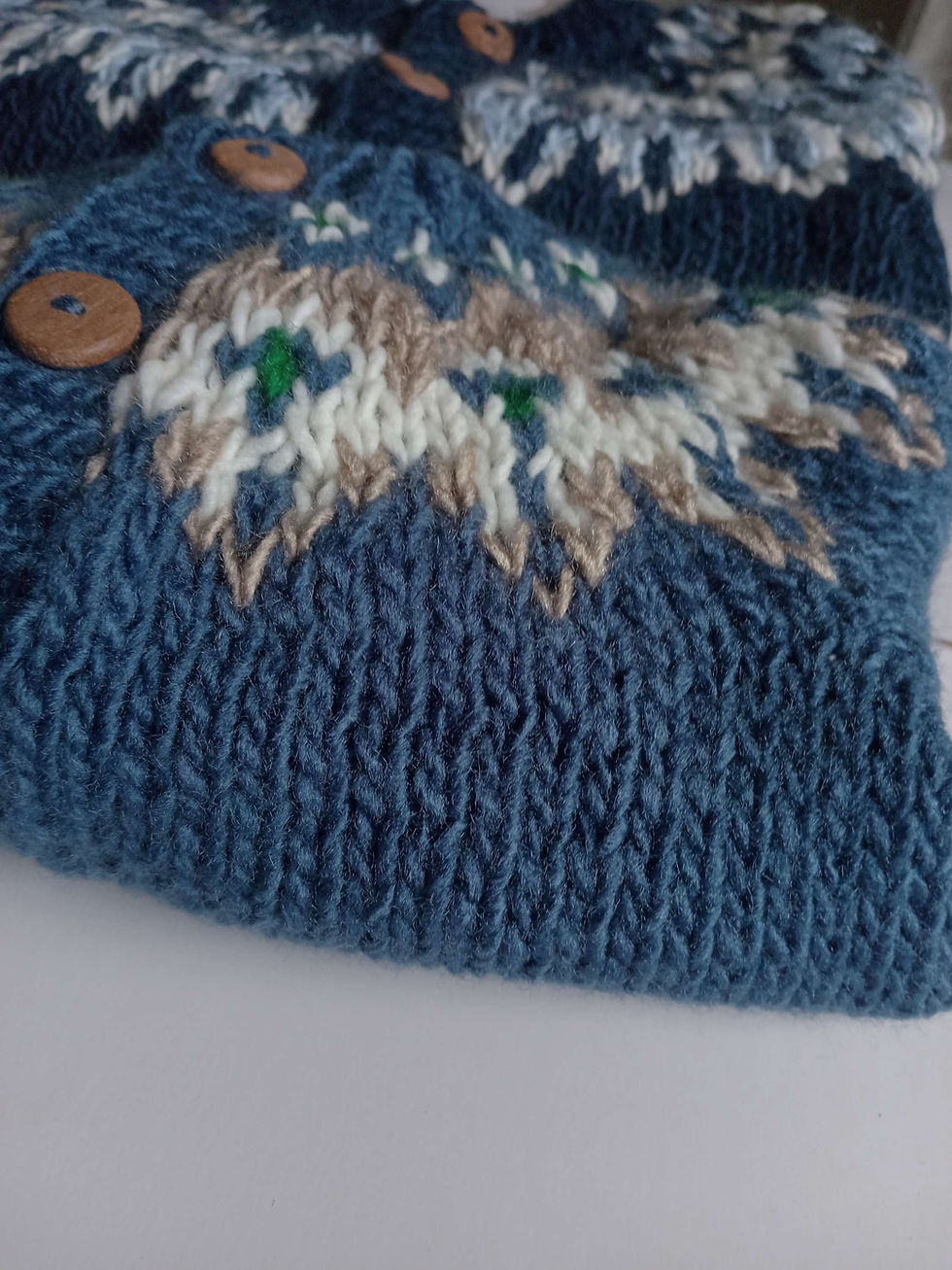 Miniatura: Cardigan bariloche azul piedra 