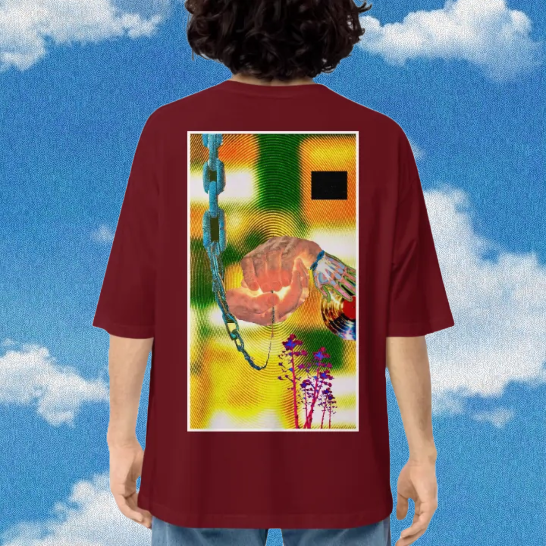 Hidden Talent: Unisex 240 GSM Oversized Tee [ Maroon ]