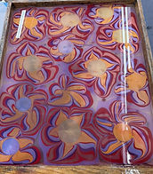 A marbling tray with metallics, it can be done!