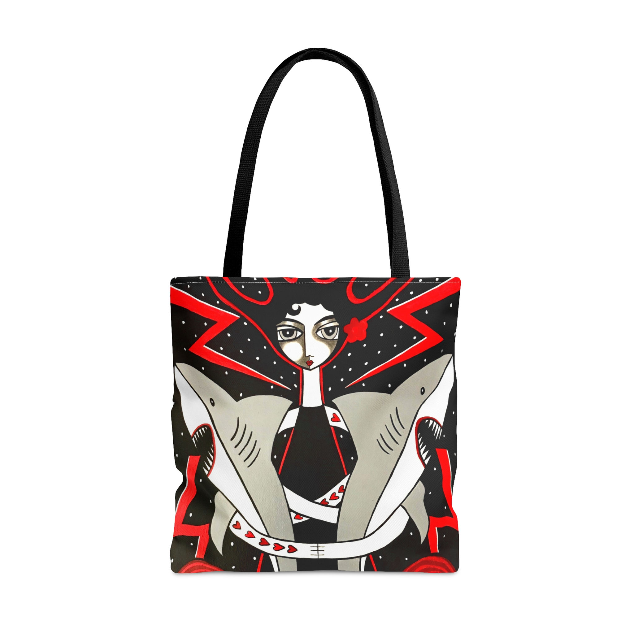 SHARK FISHING ANGLER FISH TOTE BAG BY NYC ARTIST DANIELLE CHARETTE ART