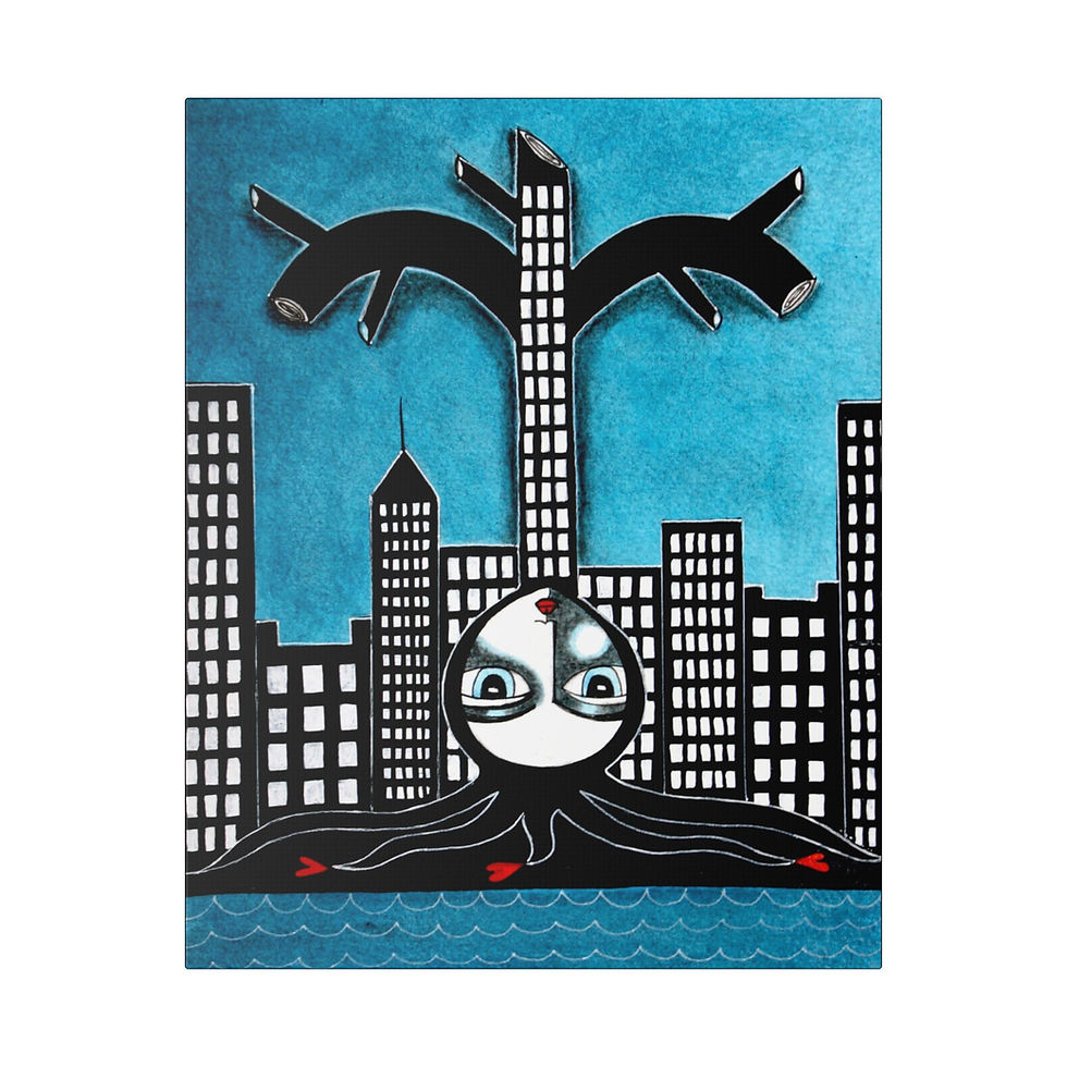 Thumbnail: Whimsical Outsider Folk Wall Art Tree Grows In Brooklyn Nyc By Danielle Charette