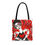 Thumbnail: Folk Art Tote Bag Flower Lightening Bolt Heart By Artist Danielle Charette 