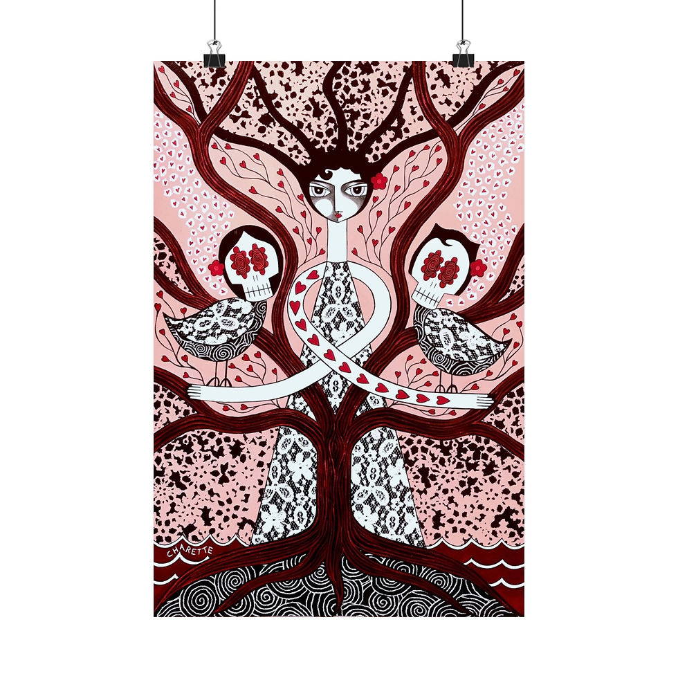 "EVEN THE BIRDS ARE CHAINED" FINE ART PRINT ON PAPER BY ARTIST DANIELLE CHARETTE