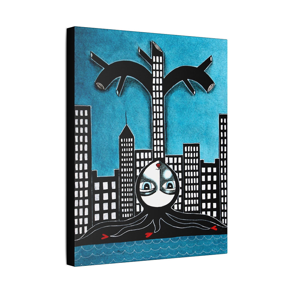 Thumbnail: Whimsical Outsider Folk Wall Art Tree Grows In Brooklyn Nyc By Danielle Charette