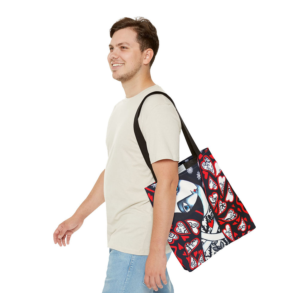 Thumbnail: Butterfly Lover Tote Bag Unique Folk Outsider Art By Artist Danielle Charette 