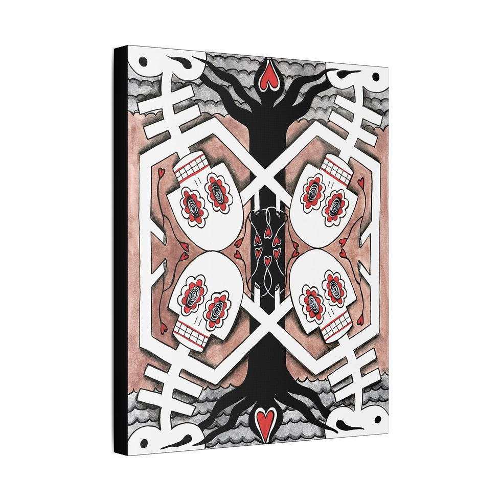 Thumbnail: Outsider Wall Art Day Of The Dead Sugar Skull Skeleton By Danielle Charette   