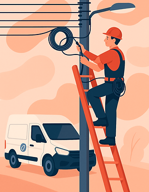 implantação de fibra óptica