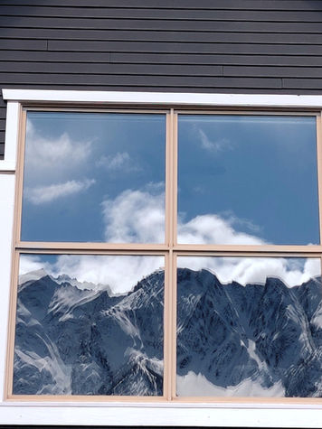 Pemberton picture window clean reflecting perfect mountain view