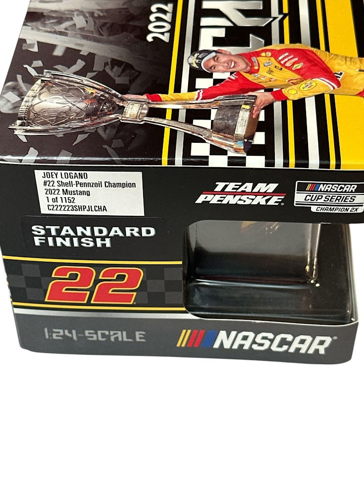 Thumbnail: Joey Logano Signed 2022 Phoenix Win - Raced Version  - 1:24 Diecast Car  box and car details