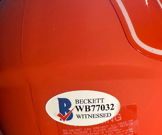 Thumbnail: Ray Lewis Signed Miami Hurricanes AMP Alternate Speed Mini Helmet (Beckett)