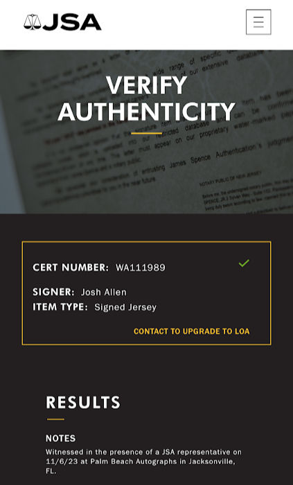 Thumbnail: Jaguars Josh Allen Signed Custom Football Jersey XL JSA Witnessed