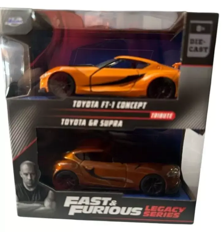 Fast & Furious Legacy Series 1:32 Toyota FT-1 Concept and Toyota GR Supra diecast car set by Jada Toys