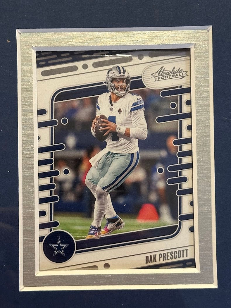 Thumbnail: Dak Prescott autographed Dallas Cowboys mini helmet in 10x20 framed display, Beckett authenticated card
