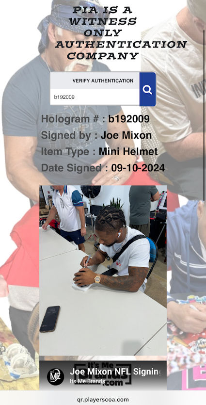 Thumbnail: Joe Mixon Signed Houston Texans Speed Mini Helmet (PIA)