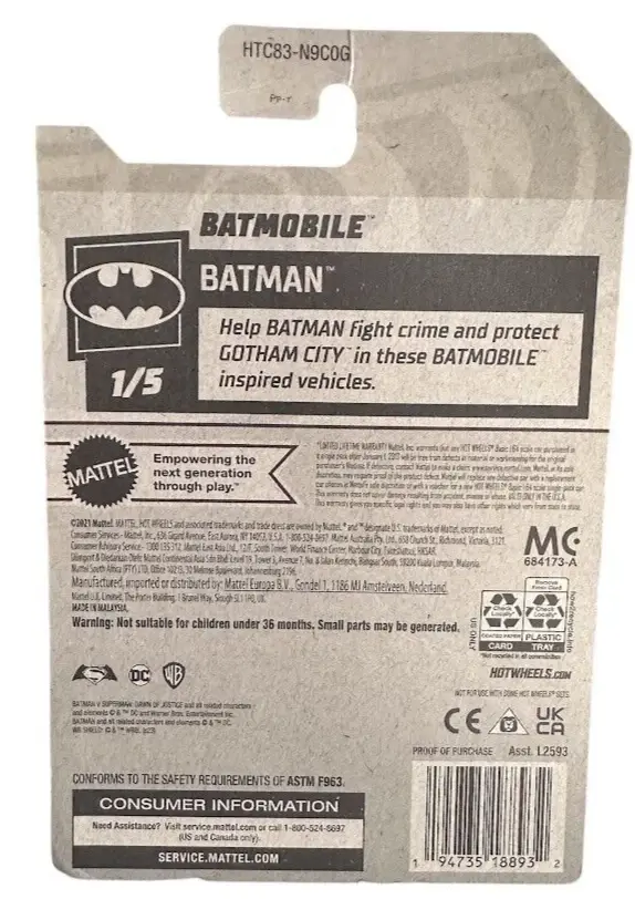 Thumbnail: 2024 Hot Wheels Batman Batmobile 1/5