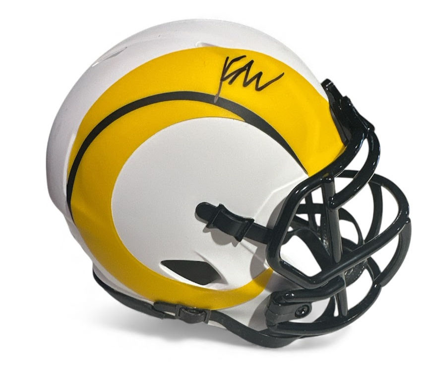 Kyren Williams Signed Rams Lunar Eclipse Mini Helmet Beckett