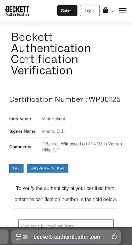 Thumbnail: DJ Moore Signed Chicago Bears Speed Mini Helmet (Beckett)