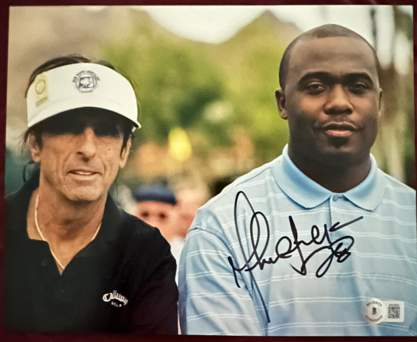 Marshall Faulk signed 8x10 photo with Alice Cooper Beckett authenticated