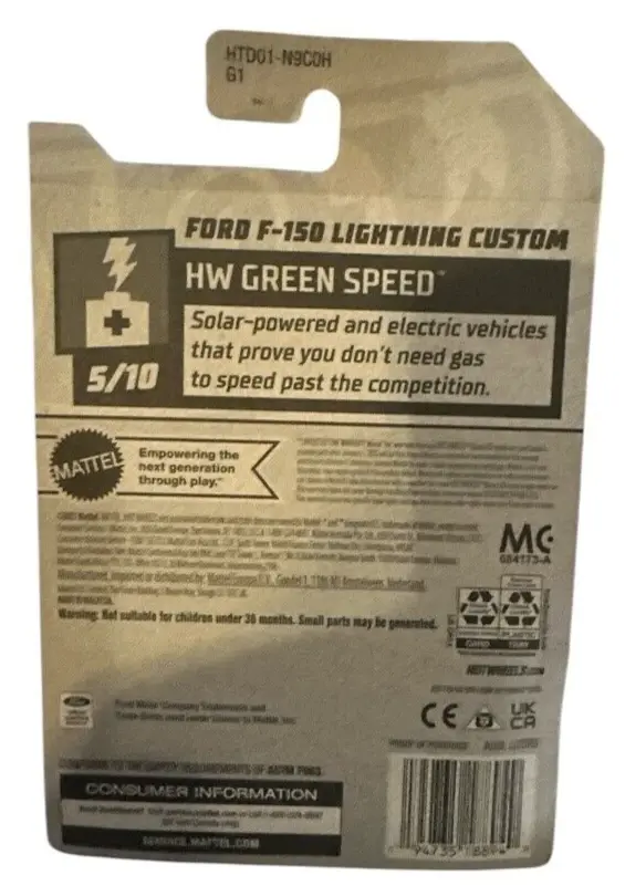 Thumbnail: 2024 Hot Wheels Ford F-150 Lightning Custom in black HW Green Speed