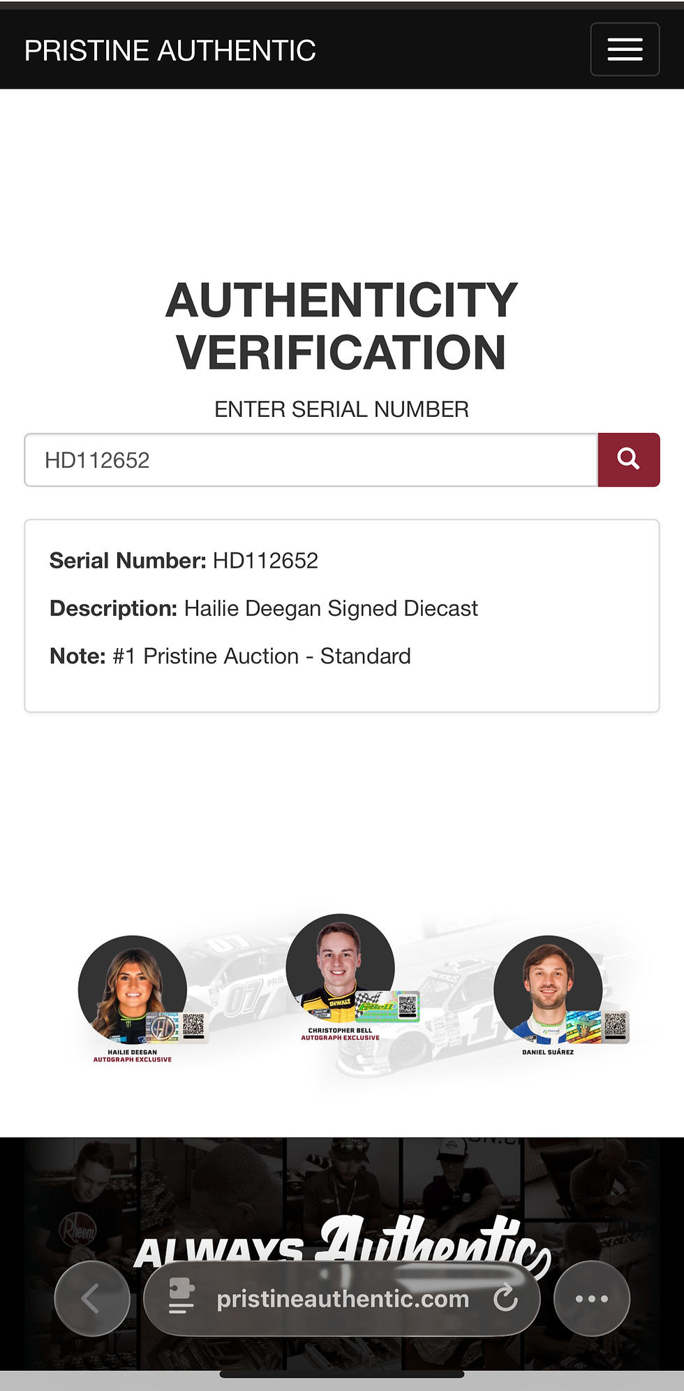 Thumbnail: Hailie Deegan Signed 2022 F150 #1 Pristine Auction 1:24 Diecast PA