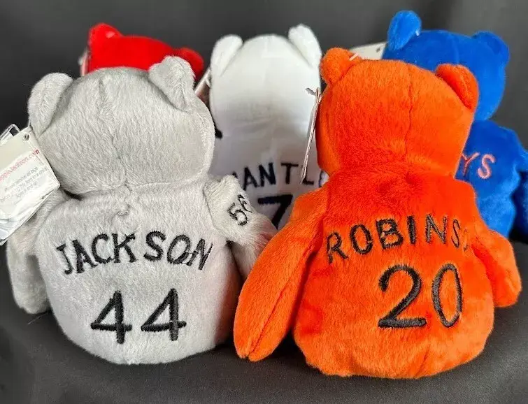 Thumbnail: 500 Home Run Club stuffed bear set Mantle Mays Jackson Robinson Schmidt