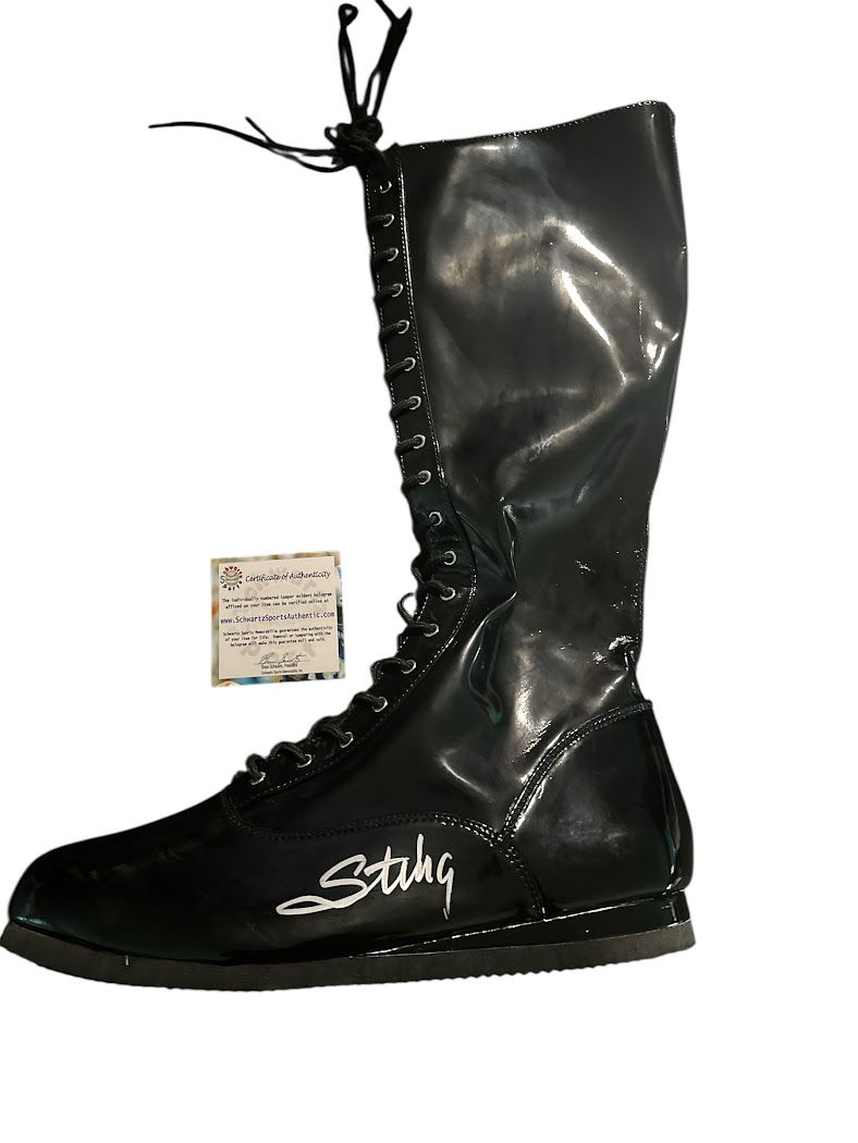 Sting Signed Black Wrestling Boot (Schwartz Sports)