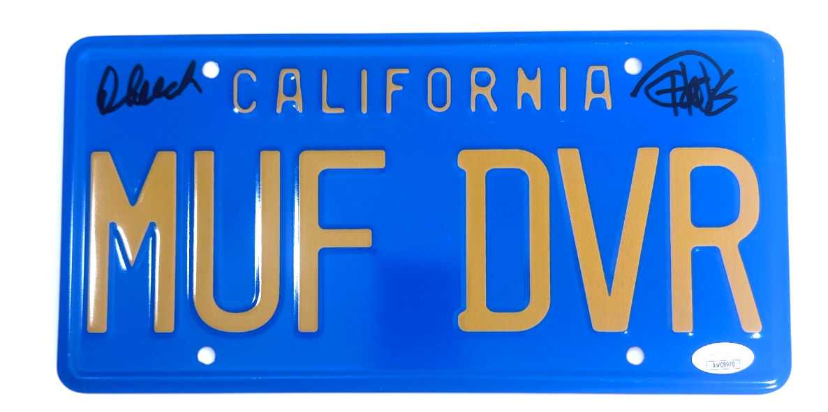 Cheech Marin Tommy Chong Signed Up in Smoke MUF DVR License Plate JSA