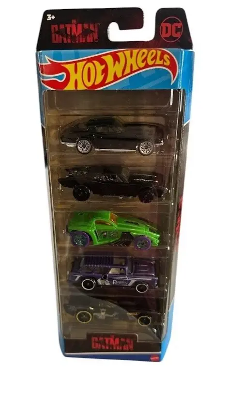 Hot Wheels Batman 5-Pack with Batmobile & Corvette (Box Tear Front)