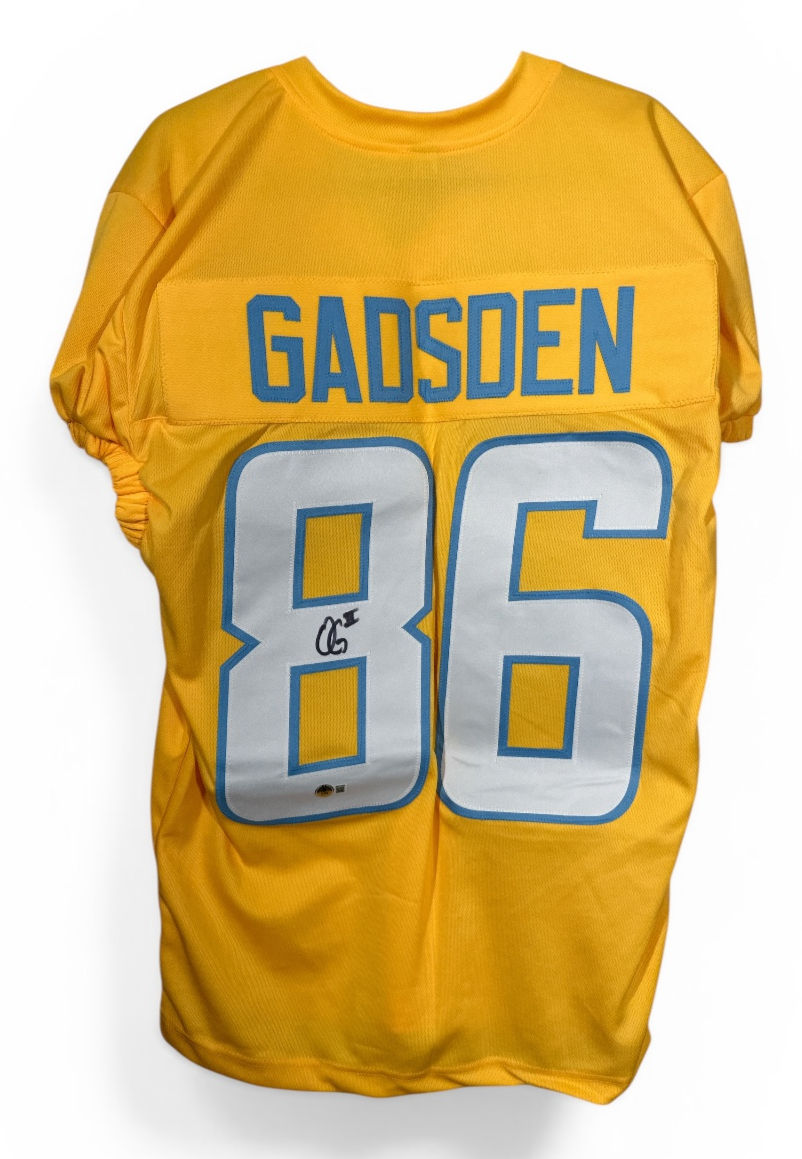 Oronde Gadsden Signed Chargers Custom Jersey XL Beckett