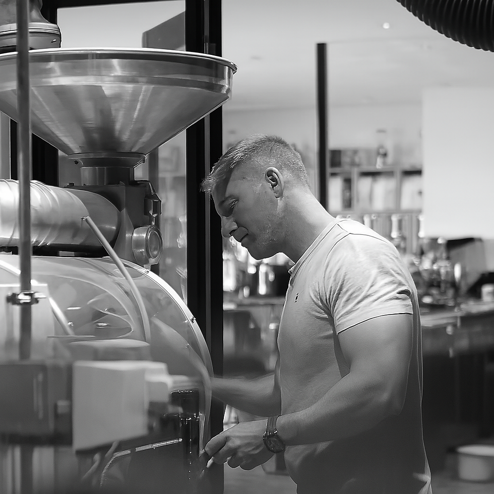 Luke from Ublend on small roaster testing blends.png