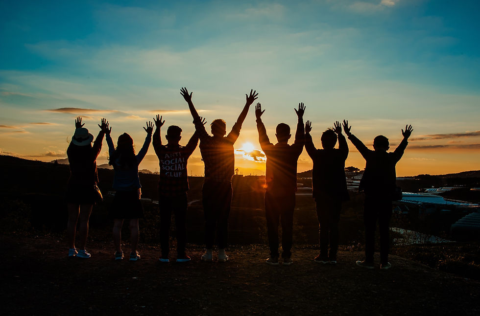 people lifting arms