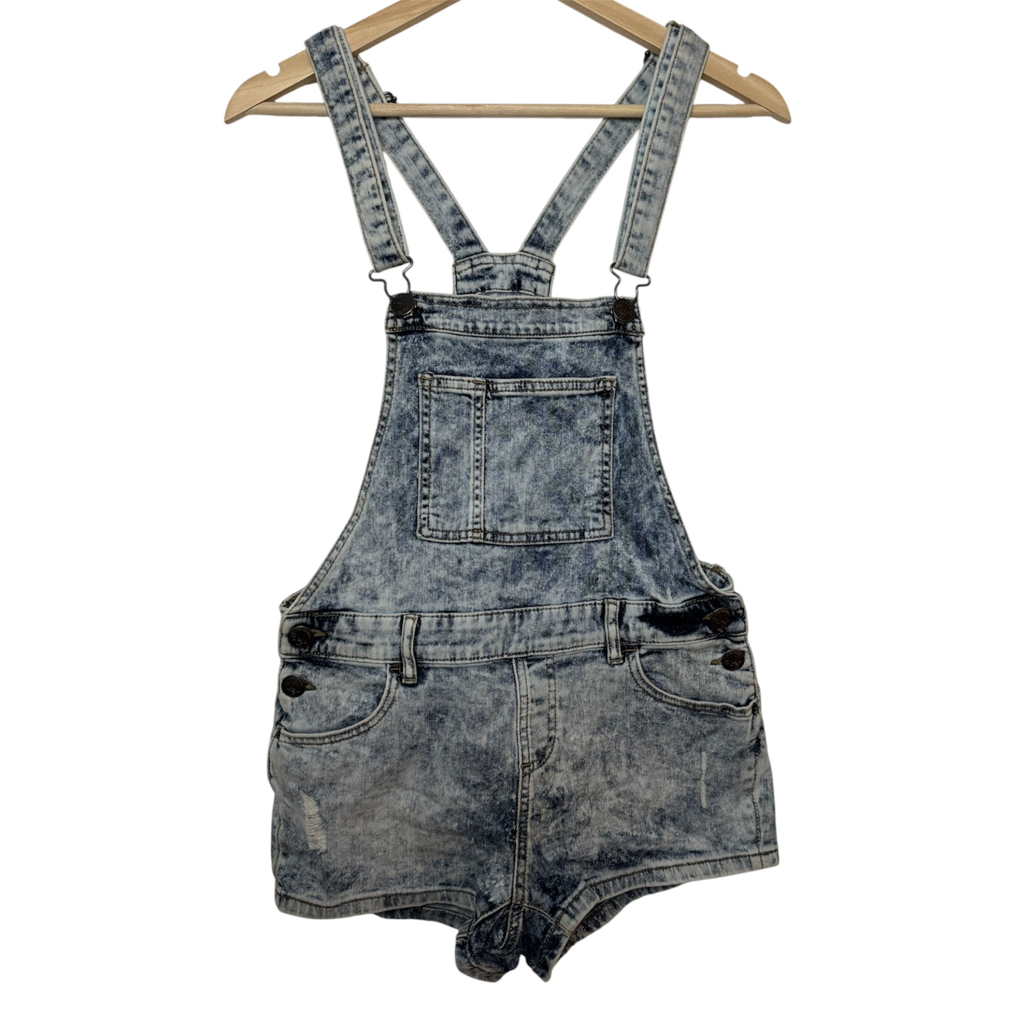 Overalls shorts i lys Denim