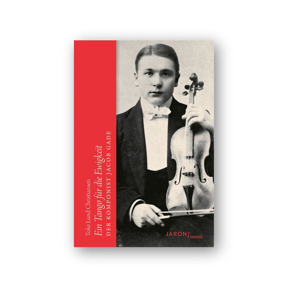 Ein altes Foto mit dem jungen Jacob Gade mit Violine. Cover des Buches "Ein Tango für die Ewigkeit"
