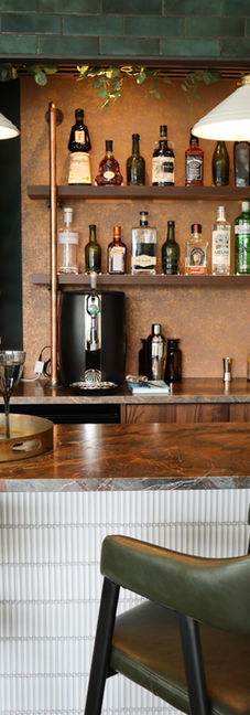 Private home bar interior design in Greenwich, London