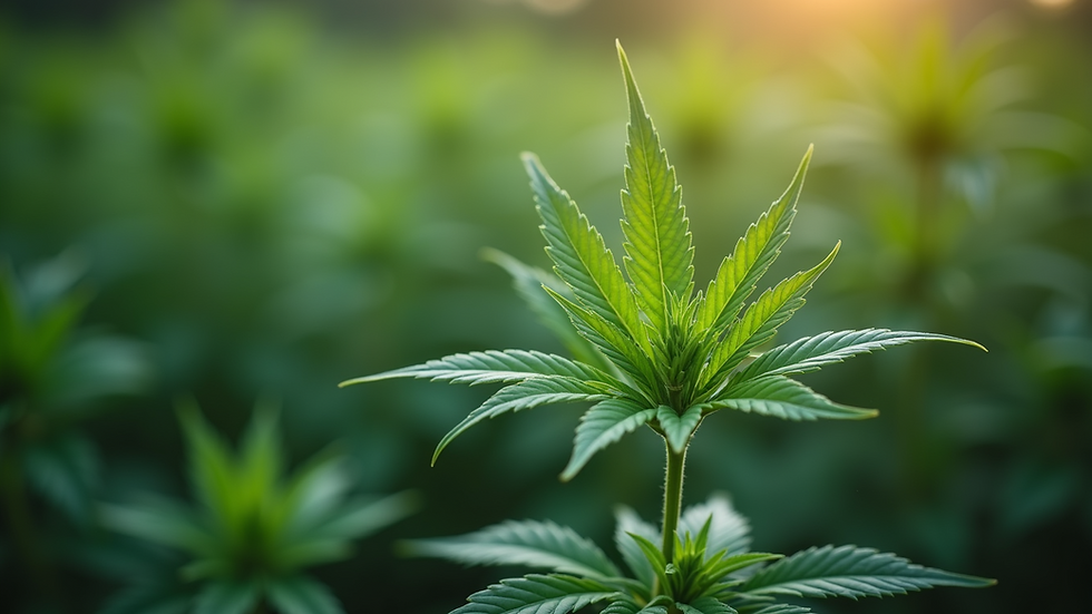 Close-up of hemp plant leaves