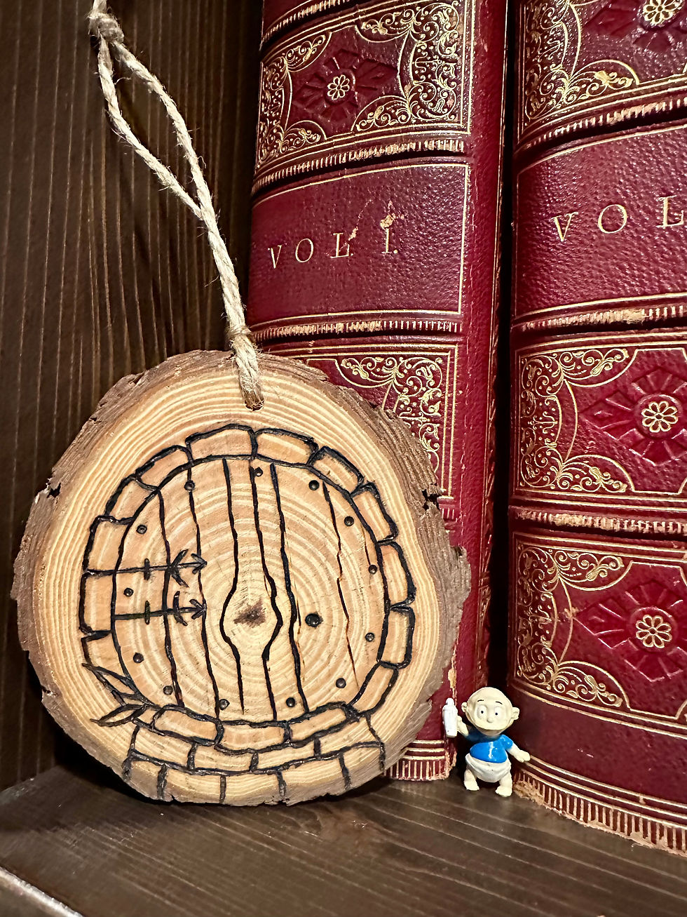Thumbnail: Hand Burned Ornaments: Book Lovers