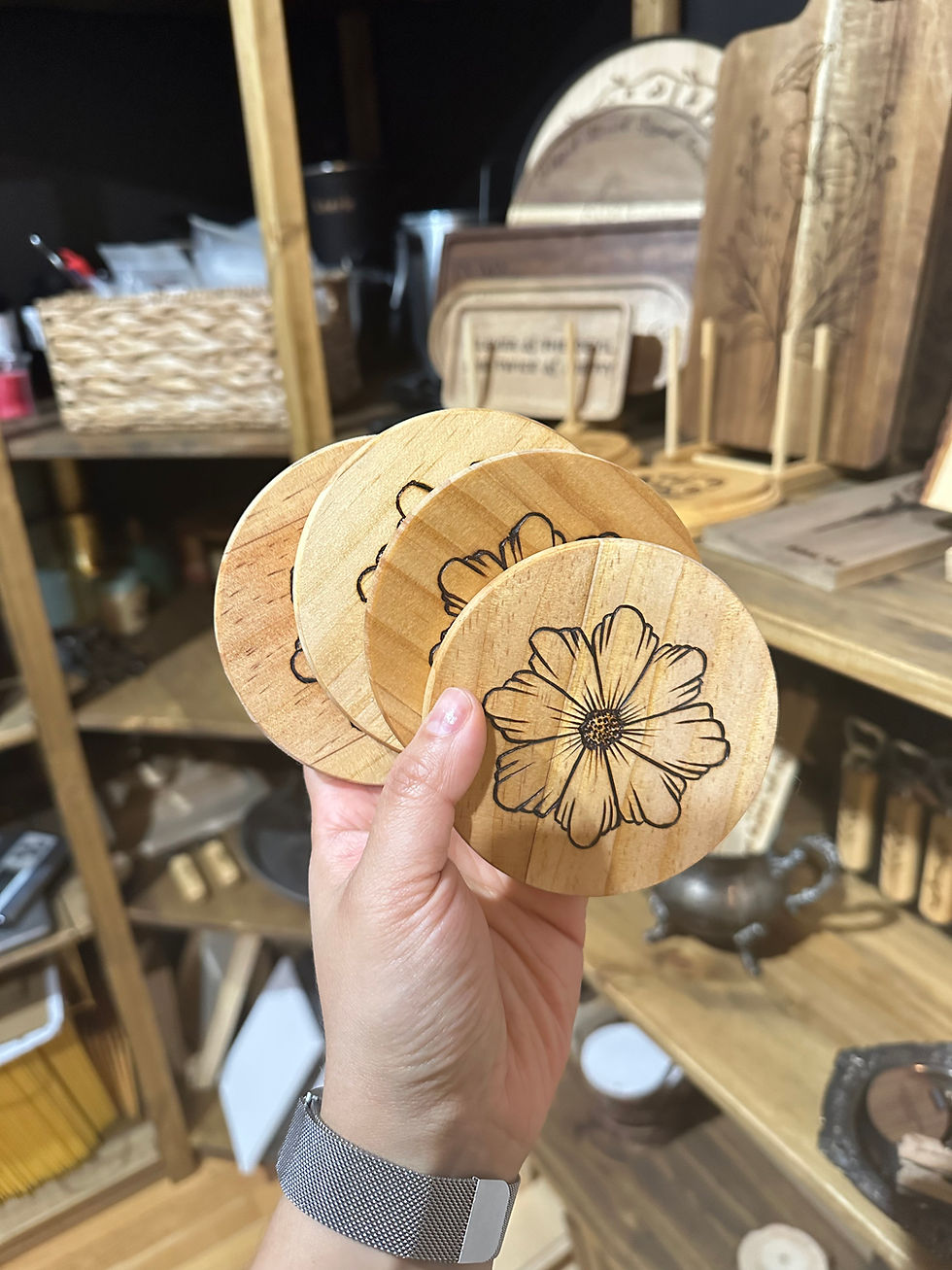 Thumbnail: Cosmos Wooden Coasters - Set of Four