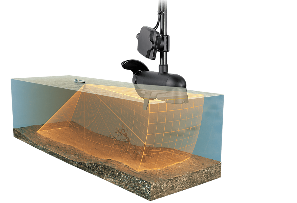 Humminbird MEGA Live 1 en mode Forward – La sonde est orientée vers l’avant afin de visualiser en temps réel ce qui se trouve devant l’embarcation, sans avoir à passer directement au-dessus de la zone. Particulièrement intéressant pour la pêche de la carpe, ce mode permet de repérer les poissons à distance, suivre leurs déplacements et identifier les structures ou obstacles, tout en limitant les risques de les déranger lors de l’approche.