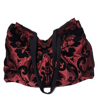 Grand sac, velours, satin, Baroque, fermeture éclair noire, chic, anses unies noires, fron