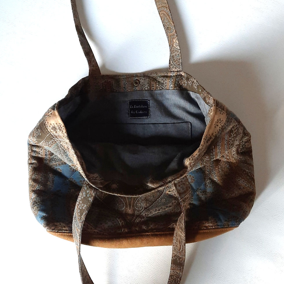 Miniature : Matelassé bleu nuit et Camel