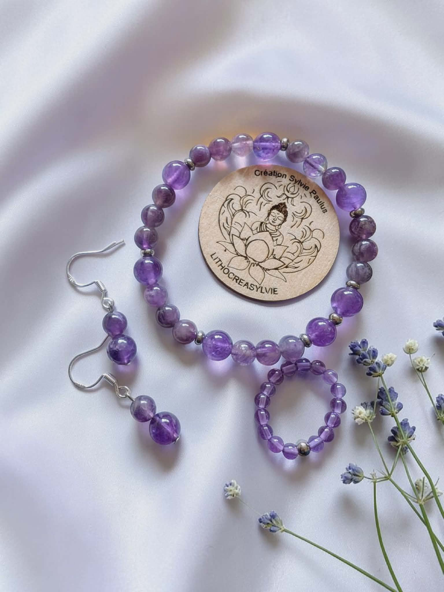 Parure améthyste apaisement & sérénité – fait main – idée cadeau