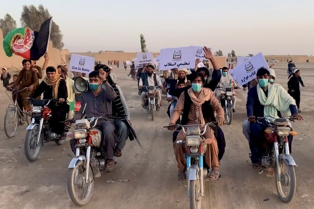 Afghan bikers seen here promoting education for girls