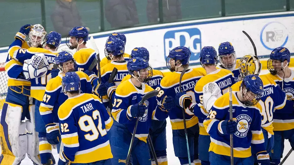 Last year's Griffs celebrating a win on the road - Jarrett Abelson