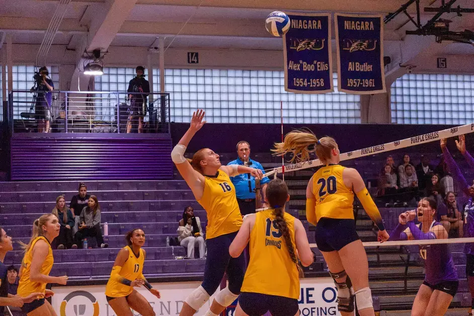 Battle of the Bridge sweep gives Volleyball first conference win